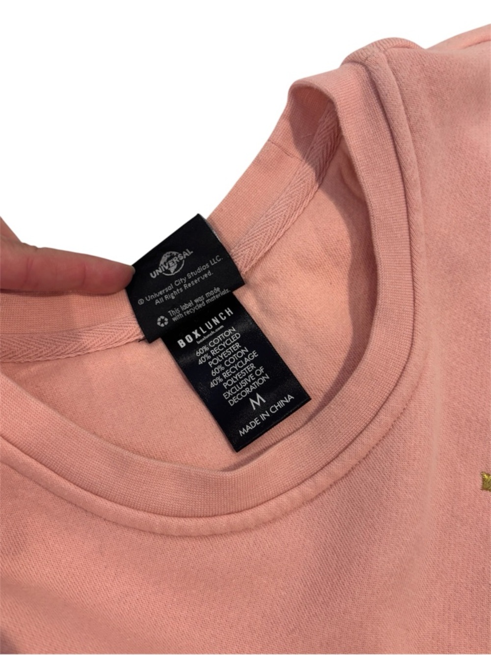 Wicked Glinda Pink Sweatshirt Medium | Embroidered Graphic Crewneck BoxLunch EUC - Picture 7 of 7